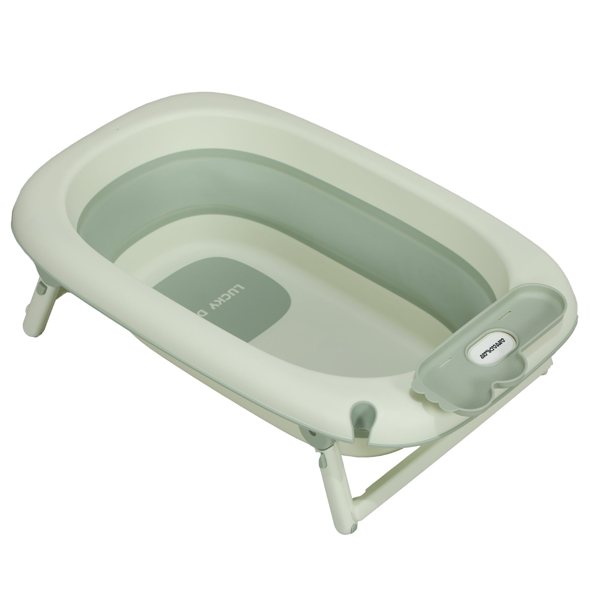 Aiyaplay Bañera Plegable Bebé Con Cojín De Baño Soporte Antideslizante Verde_0