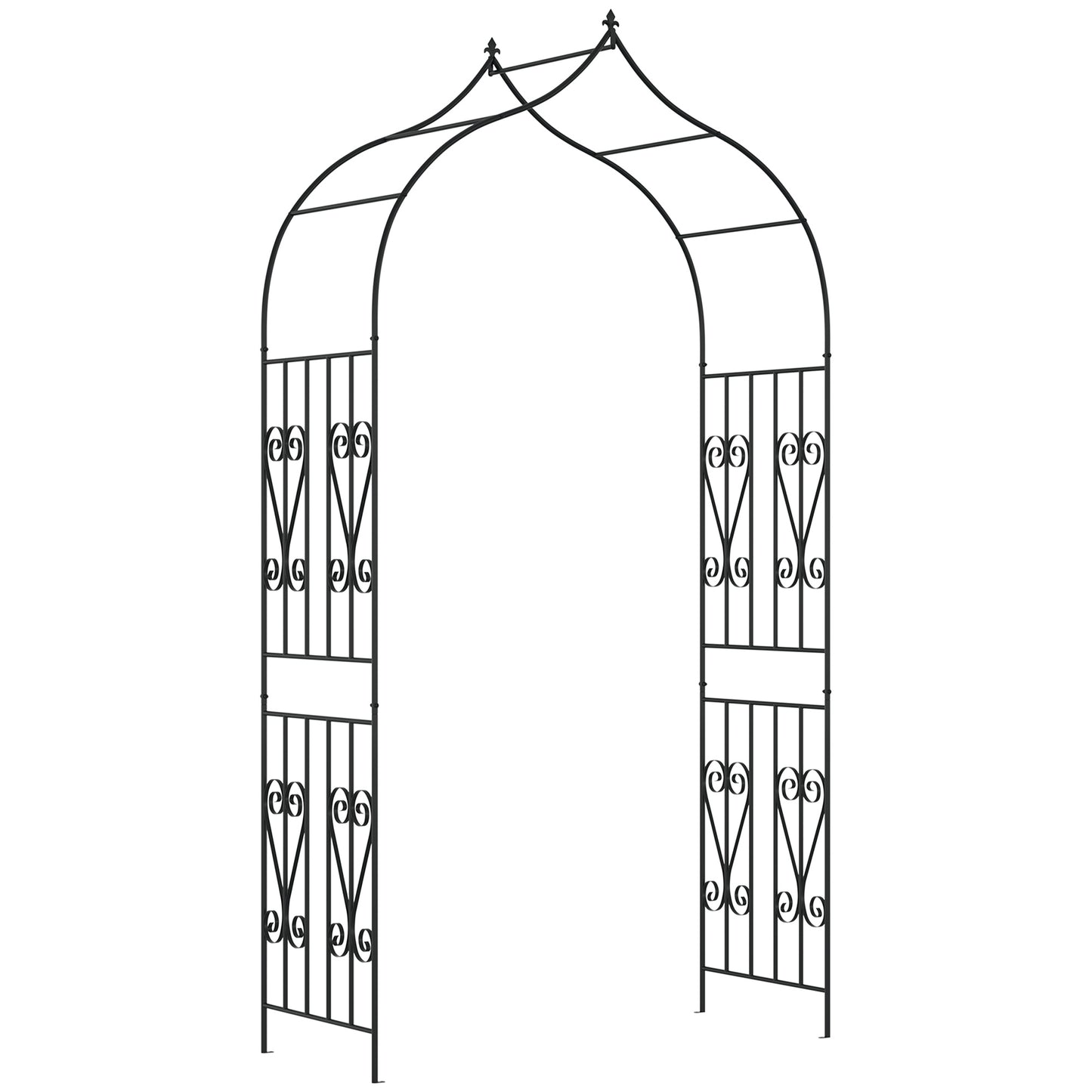 Outsunny Arco De Jardín De Metal Enrejado Para Plantas Trepaderas 140x60x265 Cm_0