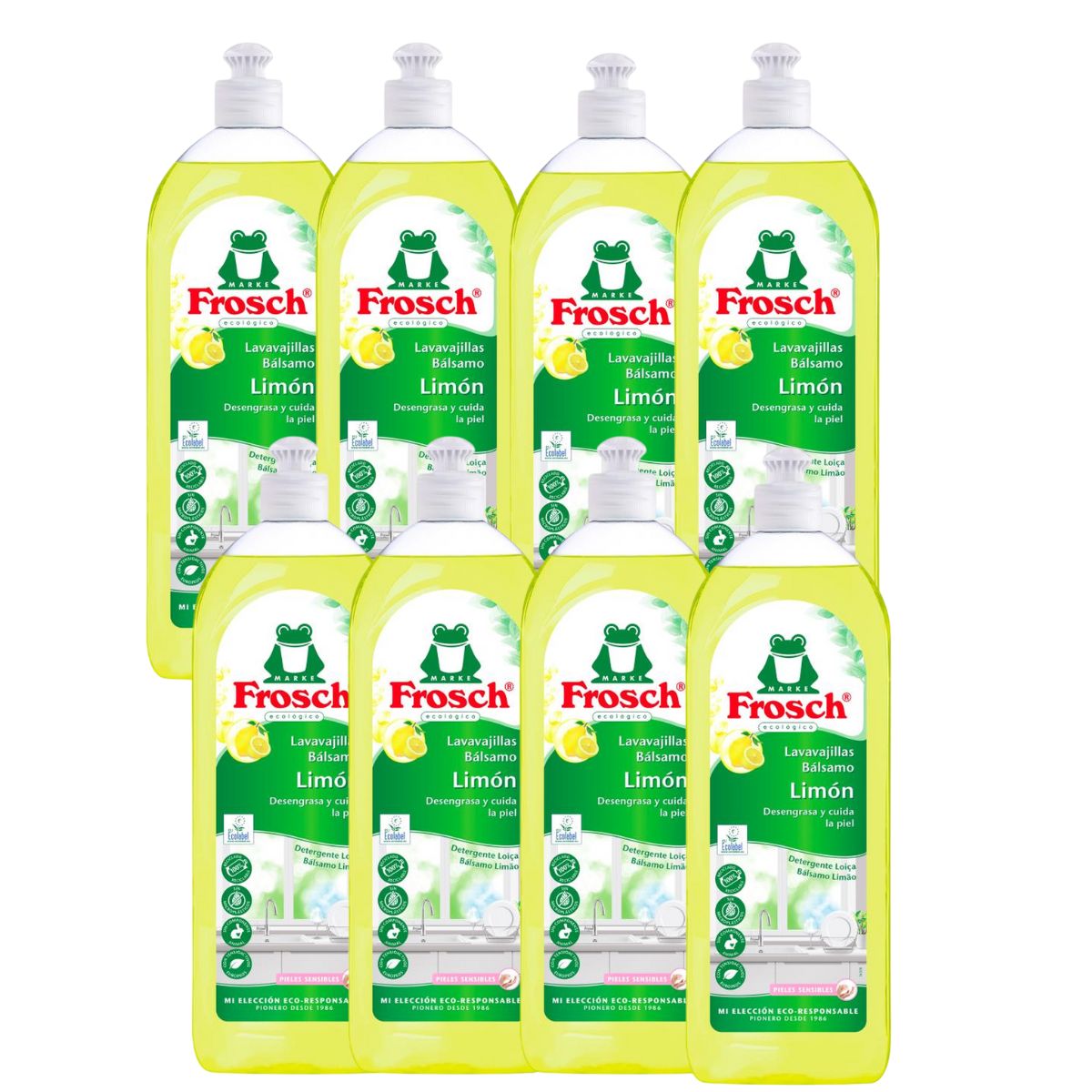 Embalagem de 8 Máquina de lavar louça Eco Frosch Limão 750 ml