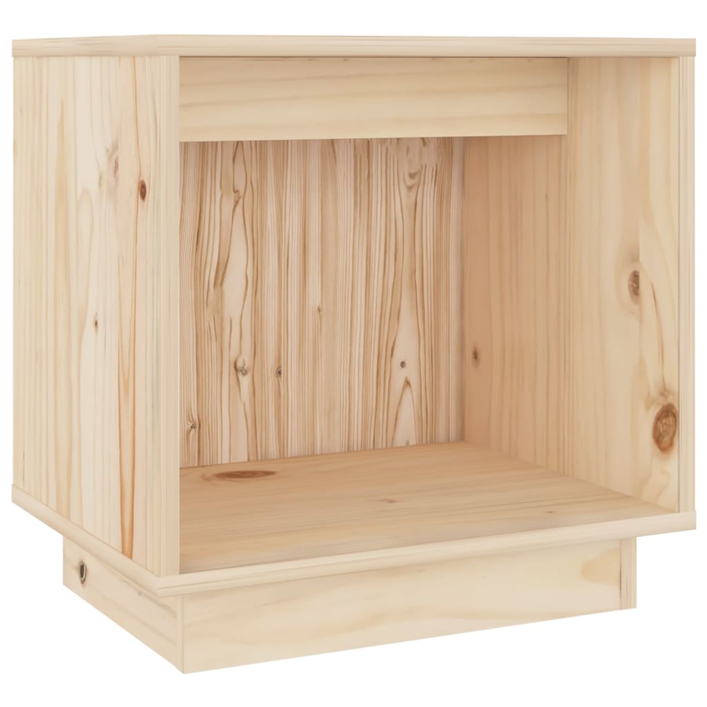 Mesita De Noche De Madera Maciza De Pino 40x30x40 Cm_0
