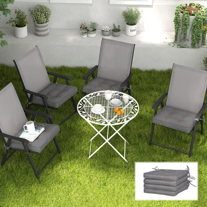 Outsunny Conjunto De Cojines Para Sillas De Comedor 42x42x5 Cm Gris Oscuro_1