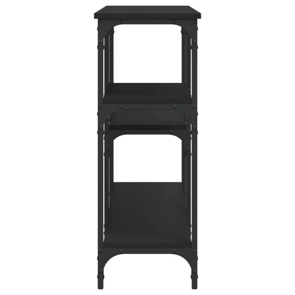 Mesa Consola Madera De Ingeniería Negra 160x29x75 Cm_3