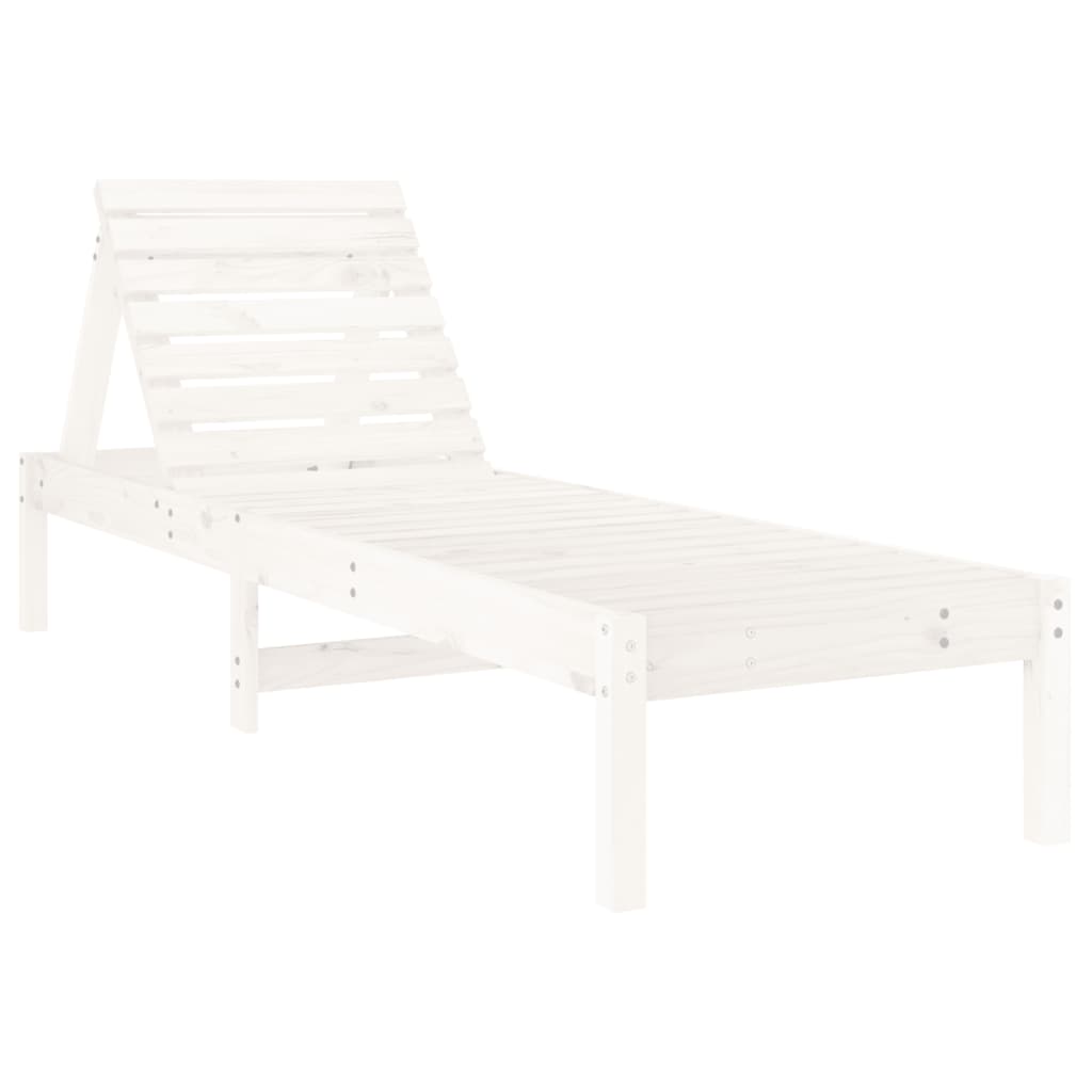 Tumbonas Con Mesa 2 Uds Madera Maciza De Pino Blanco_3