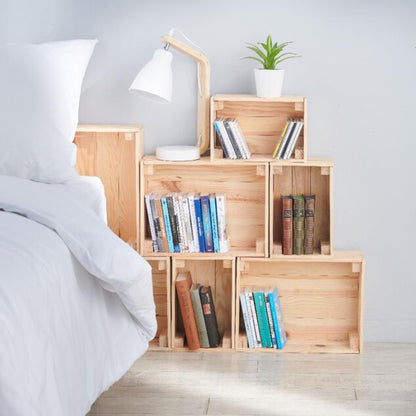 Caja De Madera Maciza Well Home Tono Natural 30x15x40 Cm_2