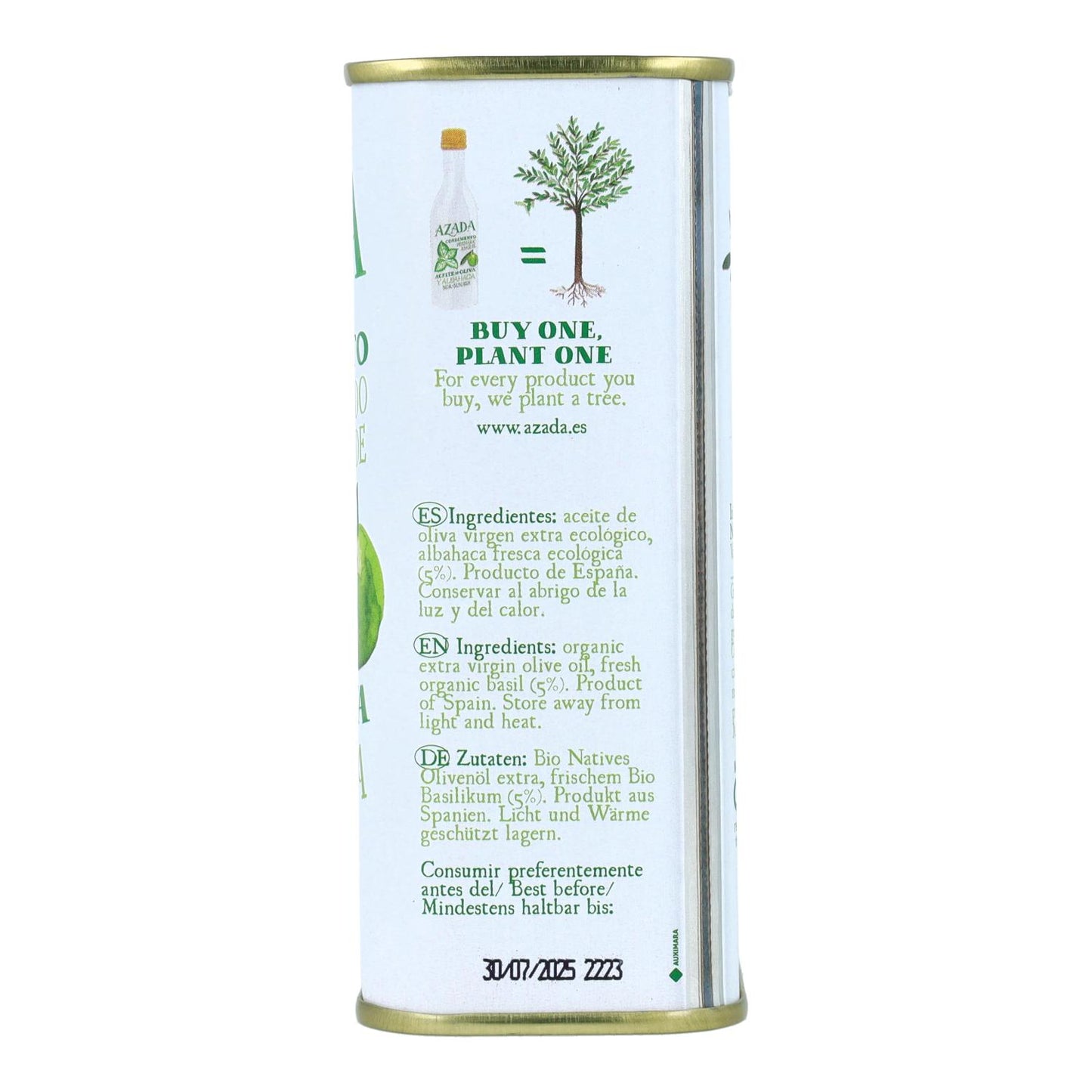 Azeite Biológico Azada e Manjericão 225 ml