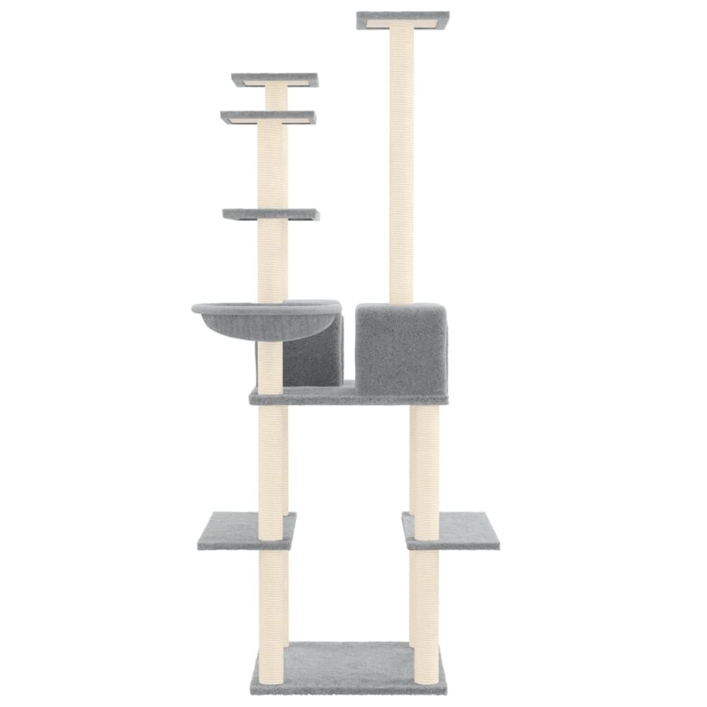Vidaxl Rascador Para Gatos Con Postes De Sisal Gris Claro 167 Cm_3