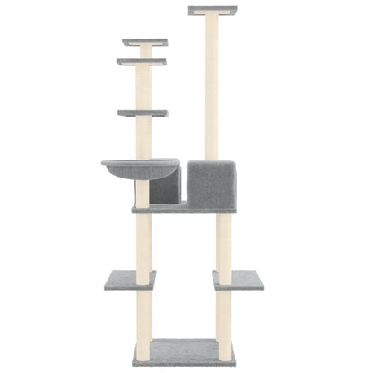 Vidaxl Rascador Para Gatos Con Postes De Sisal Gris Claro 167 Cm_3
