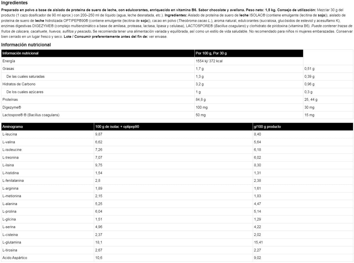 Isoluxe Cfm - 1,5kg - Chocolate Con Avellanas - Proteína De Aislado De Suero Isolate - Io.genix_5