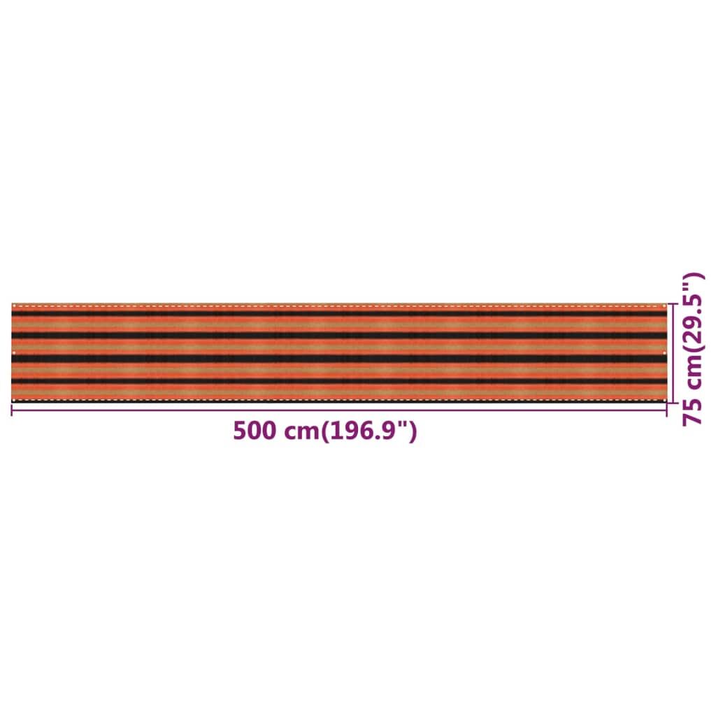 Vidaxl Toldo Para Balcón Hdpe Multicolor 75x500 Cm_4