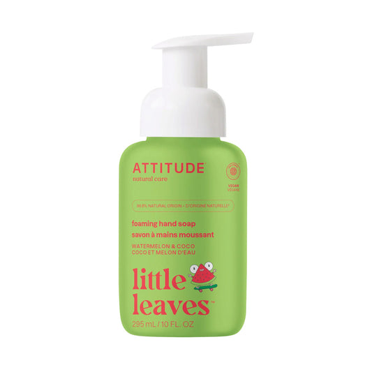 Sabonete líquido de mãos Super Leaves Kids, melancia e coco Attitude, 295ml