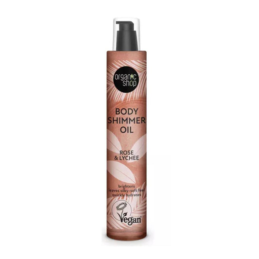 Óleo Corporal Brilhante de Rosa e Lichia, Loja Biológica 100 ml