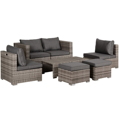Outsunny Conjunto 8 Piezas De Sofás Ratán Con Mesa De Centro Y Reposapiés_0