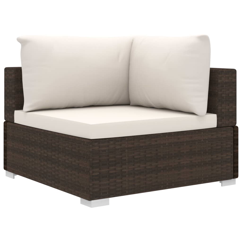 Vidaxl Set Muebles De Jardín 11 Piezas Con Cojines Ratán Sintético Marrón_3