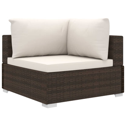 Vidaxl Set Muebles De Jardín 11 Piezas Con Cojines Ratán Sintético Marrón_3