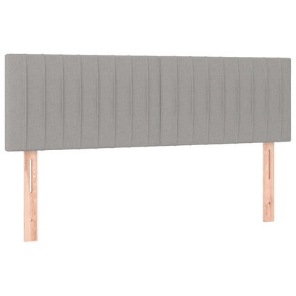 Cama Box Spring Colchón Y Luces Led Tela Gris Claro 140x190 Cm / Vetonek_3