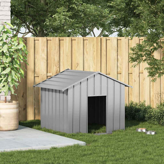 Caseta Para Perros Con Techo Acero Galvanizado 131x101x102 Cm_0
