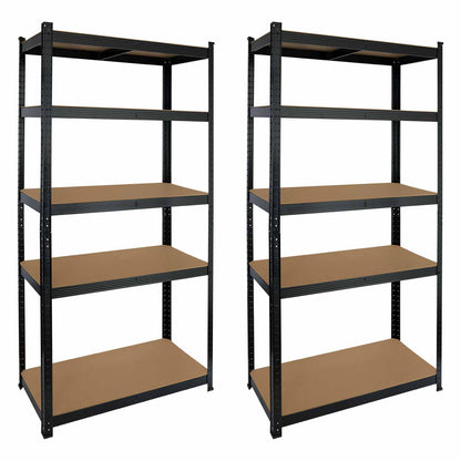 Pack 2 Estanterías Modulares Con 5 Baldas Ajustables 180x90x40cm 875kg O91_0