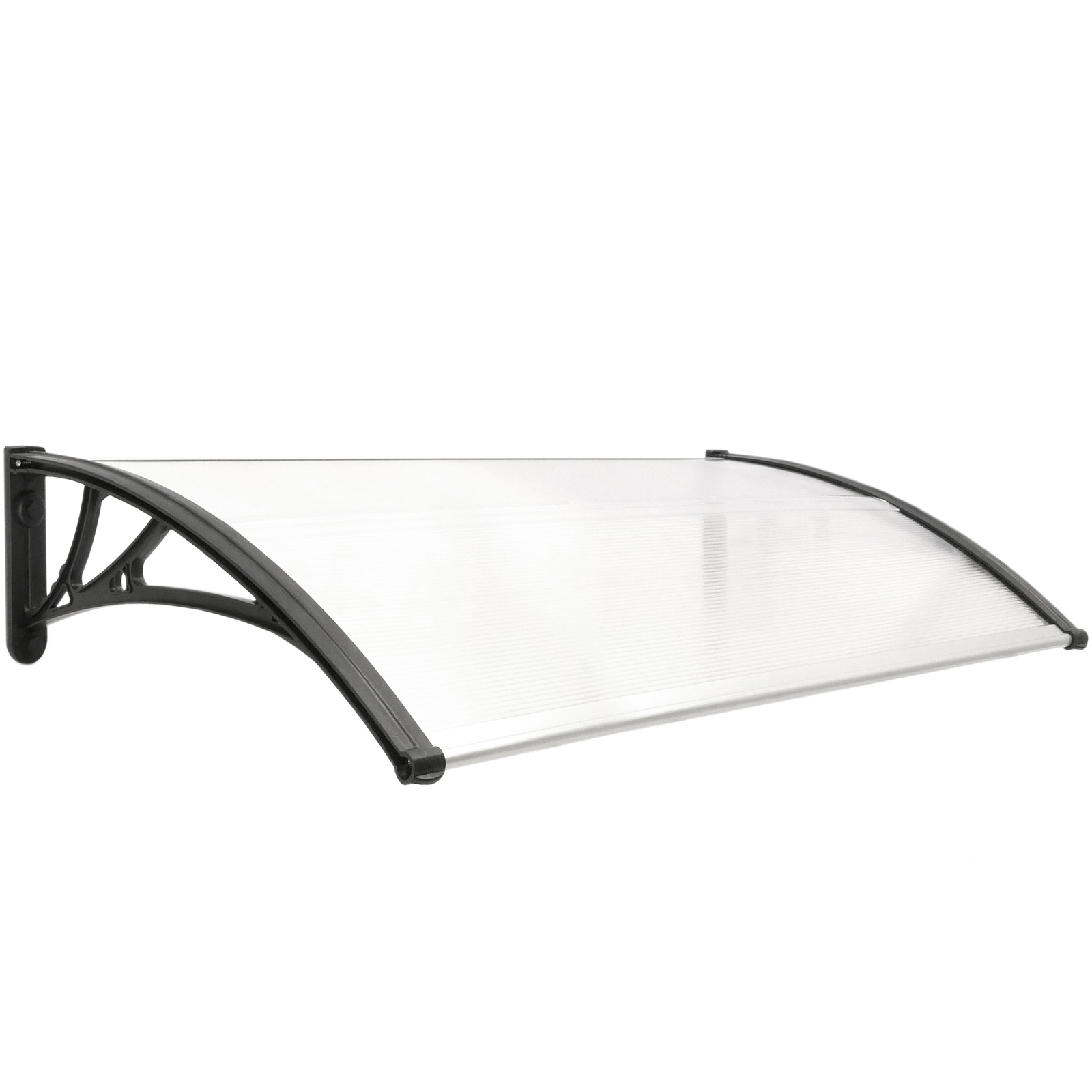 Tejadillo De Protección 120x60cm Marquesina Para Puertas Y Ventanas Negro_0