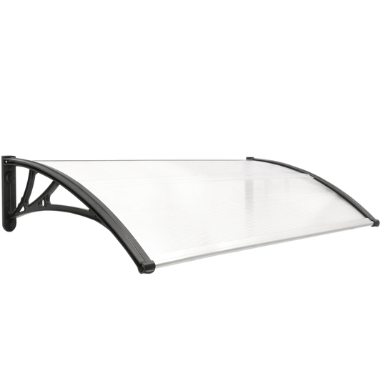 Tejadillo De Protección 120x60cm Marquesina Para Puertas Y Ventanas Negro_0