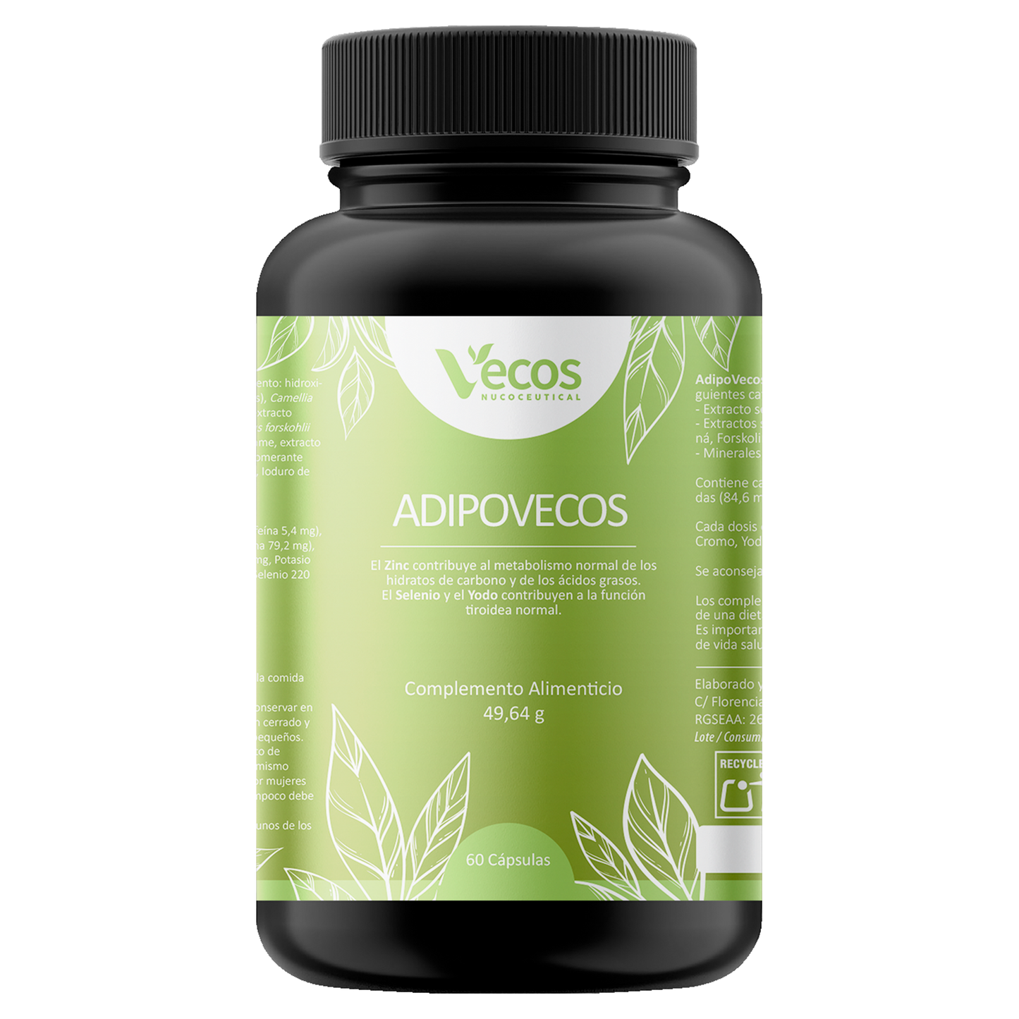 Adipovecos Vecos 60 Cápsulas | Quema De Grasa Y Control De Peso | Té Verde, Guaraná Y Forskolina_0