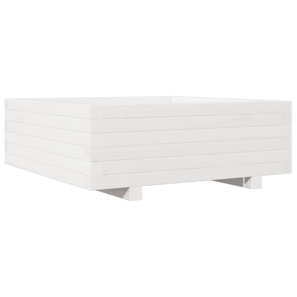 Jardinera De Madera Maciza De Pino Blanco 70x70x26,5 Cm_0