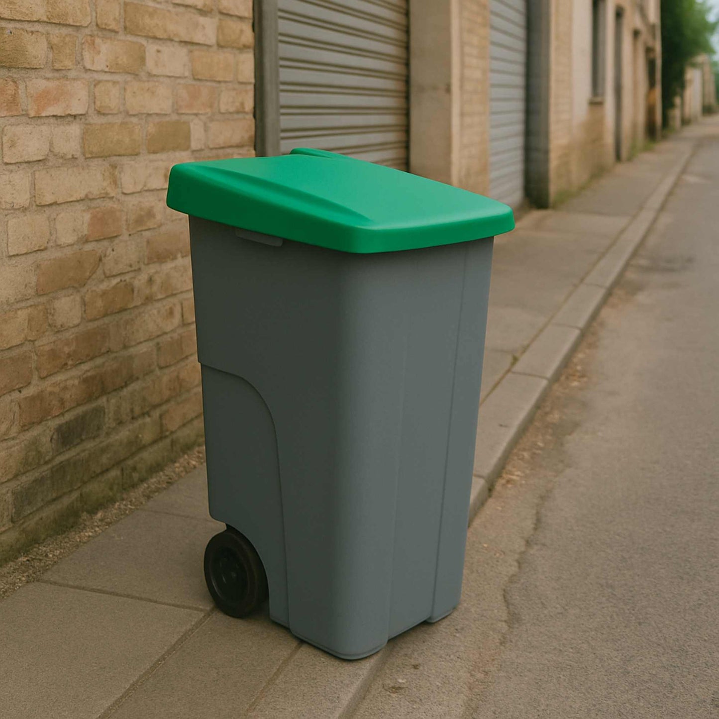 Contenedor Reciclo 85l Verde Cerrado 76x57x42 Cm Wellhome_3