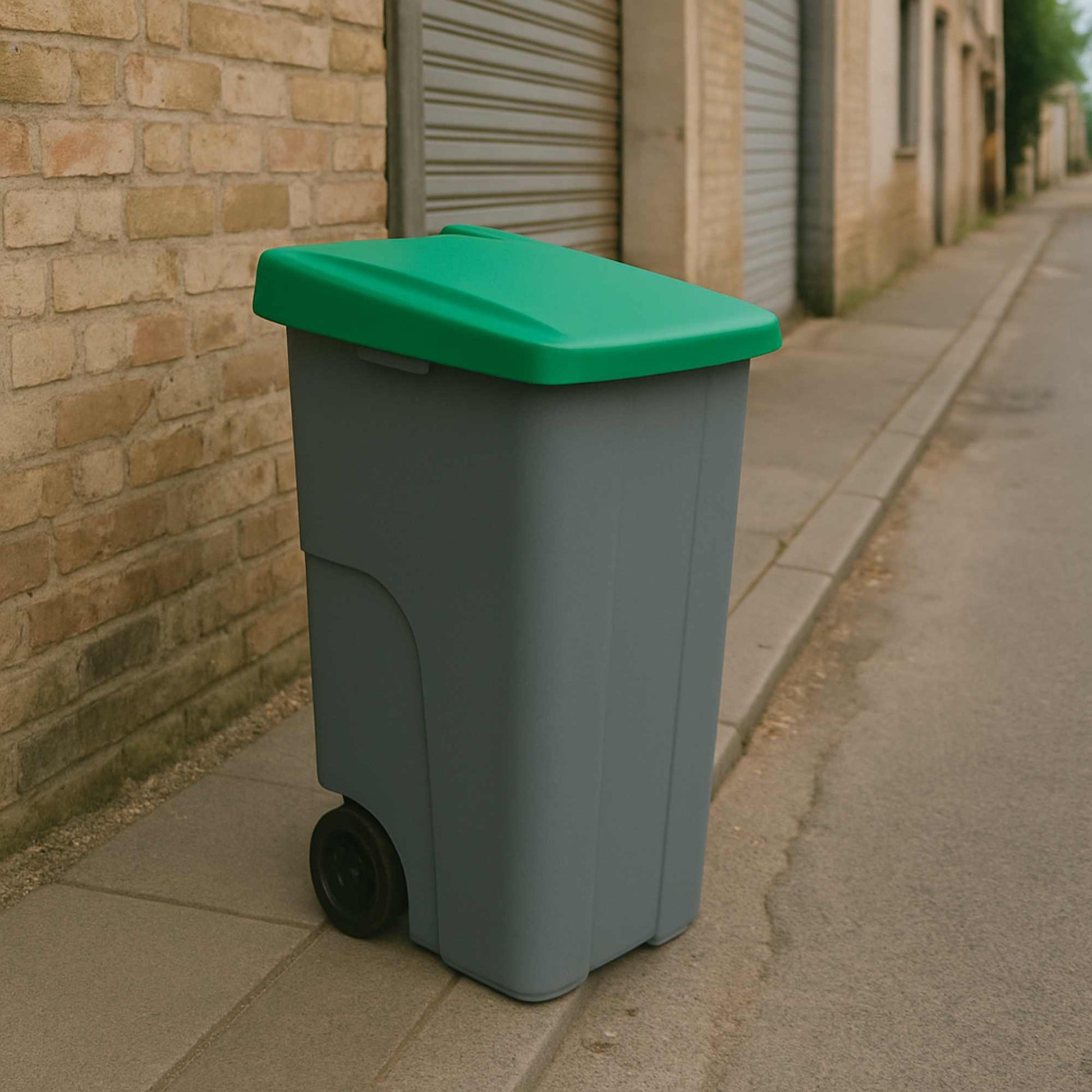 Contenedor Reciclo 85l Verde Cerrado 76x57x42 Cm Wellhome_3