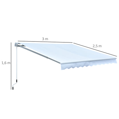 Outsunny Toldo Manual Plegable De Aluminio Ángulo Ajustable Manivela 2,95x2,5m_2
