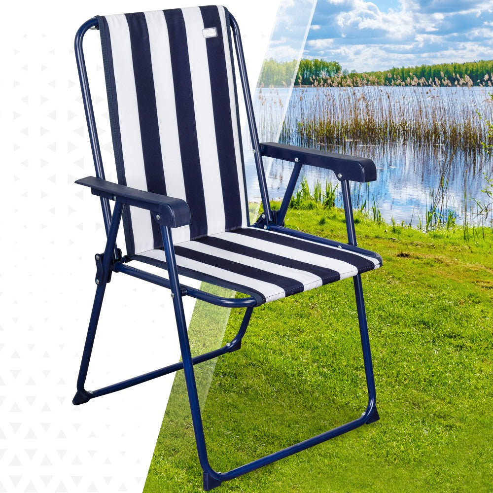 Silla Plegable Fija Rayas Marineras Aktive Garden_1