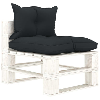 Vidaxl Sofá De Palets 3 Plazas De Jardín Madera Con Cojines Antracita_3