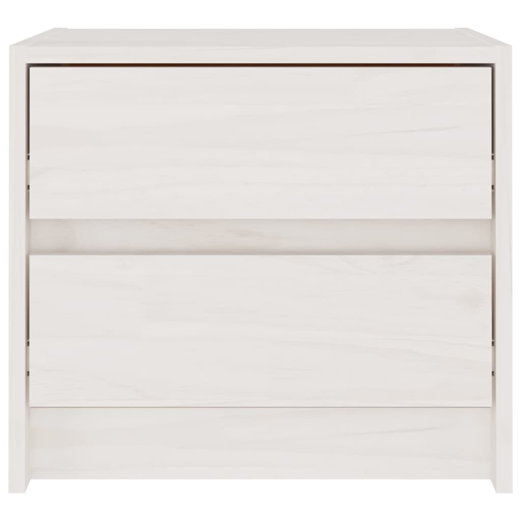 Mesitas De Noche 2 Uds Madera Maciza Pino Blanco 40x30,5x35,5cm_2
