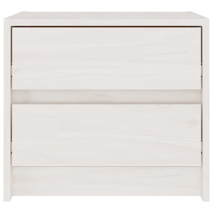 Mesita De Noche Madera Maciza De Pino Blanca 40x30,5x35,5 Cm_2