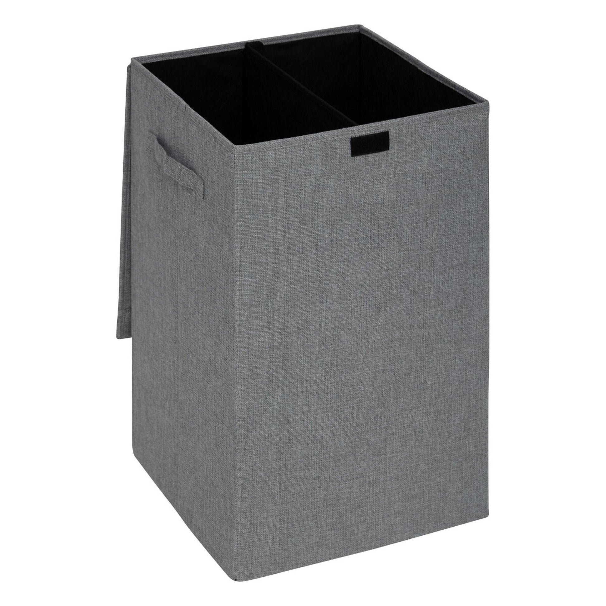 Cesta De Ropa Colors 74l Mdf Y Poliéster Gris Concreto_1