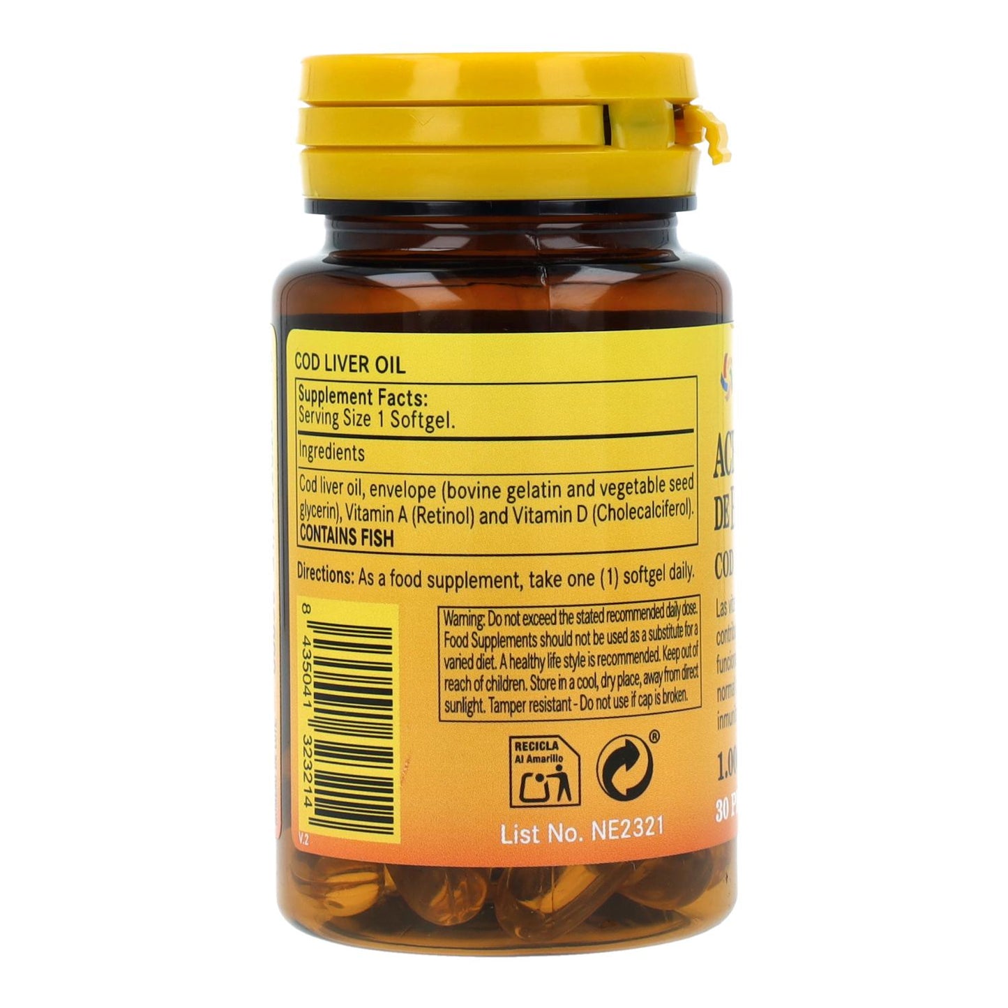 Óleo de fígado de bacalhau 1000 mg 30 pérolas