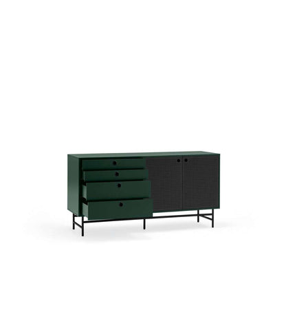 Mueble Aparador Para Comedor Modelo Punto 2 Puertas 4 Cajones Acabado Verde/negro, 47cm(ancho) 77cm(alto) 150cm (largo)_2