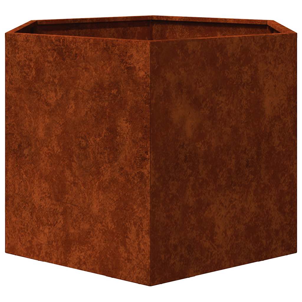 Jardinera De Acero Corten Oxidado 60x60x45 Cm_5