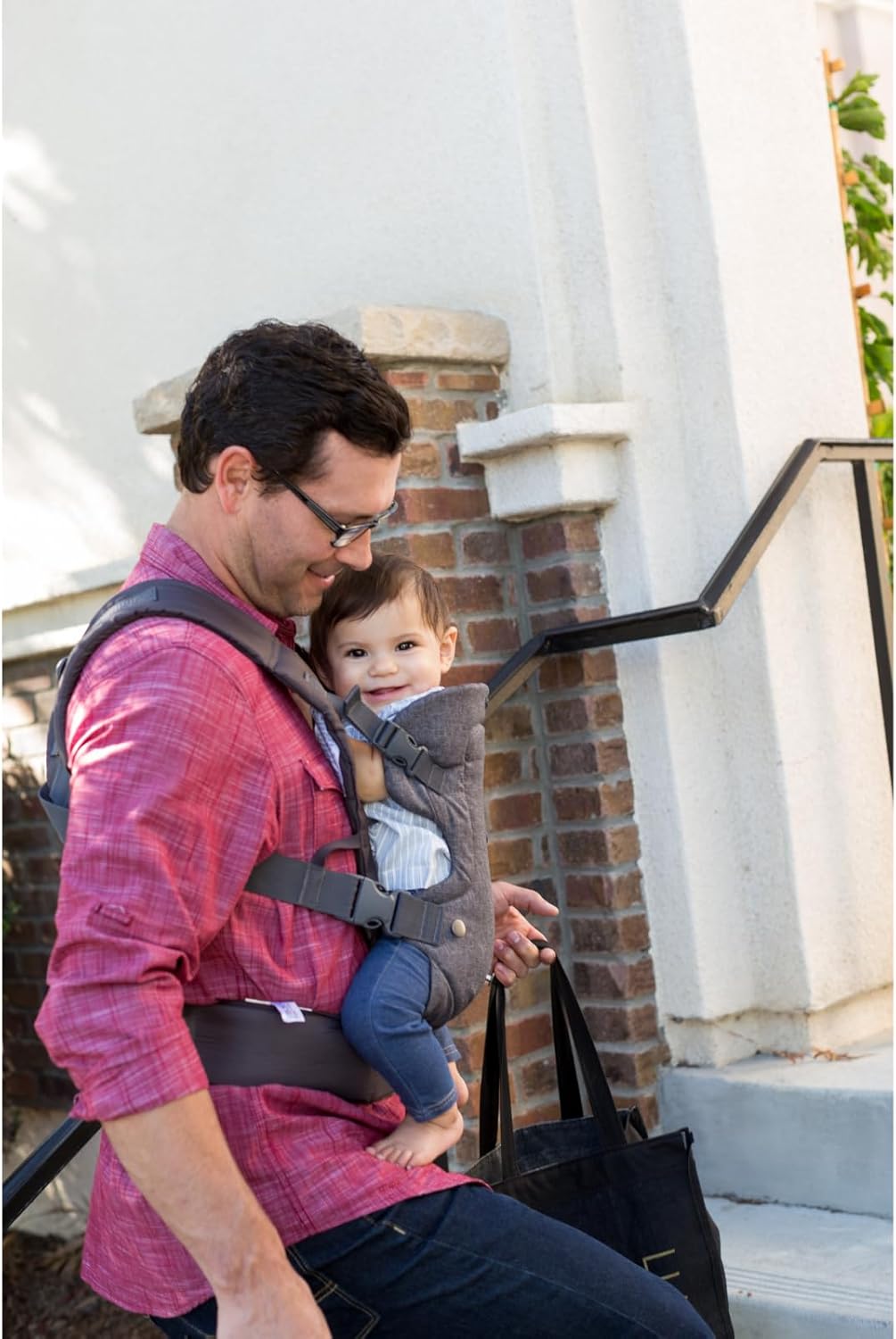 Infantino Mochila Portabebé Flip Advanced 4-en-1 Con Babero, Ergonómica, Convertible, Bebés De 3,6 A 14,5 Kg, Gris_3