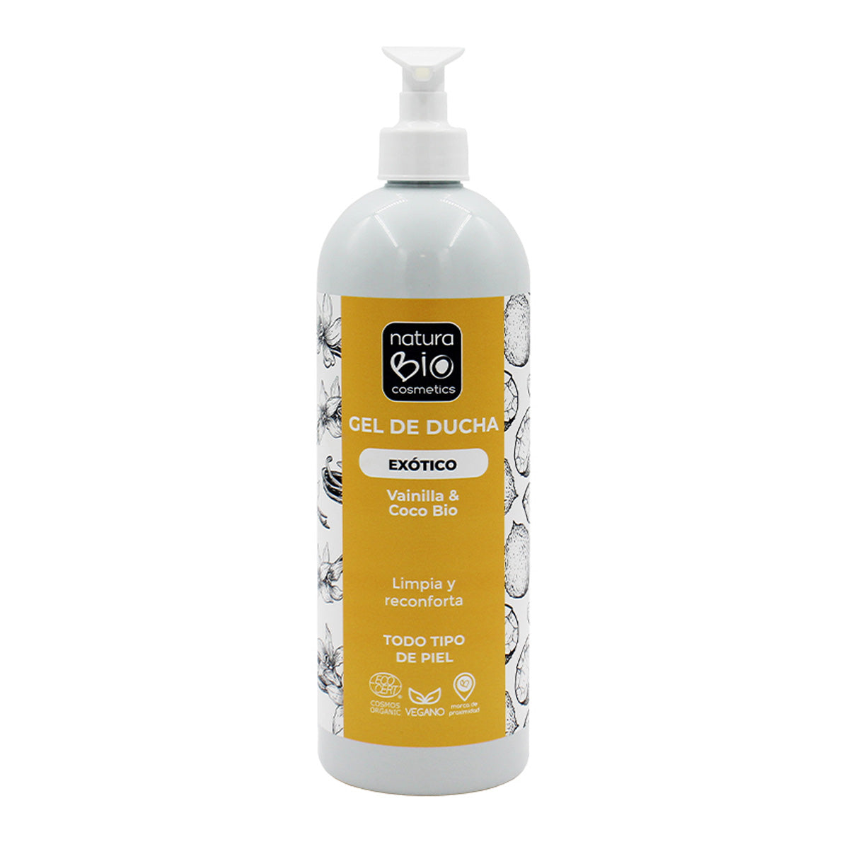 Gel de banho aromático relaxante de baunilha e coco NaturaBio 740ml