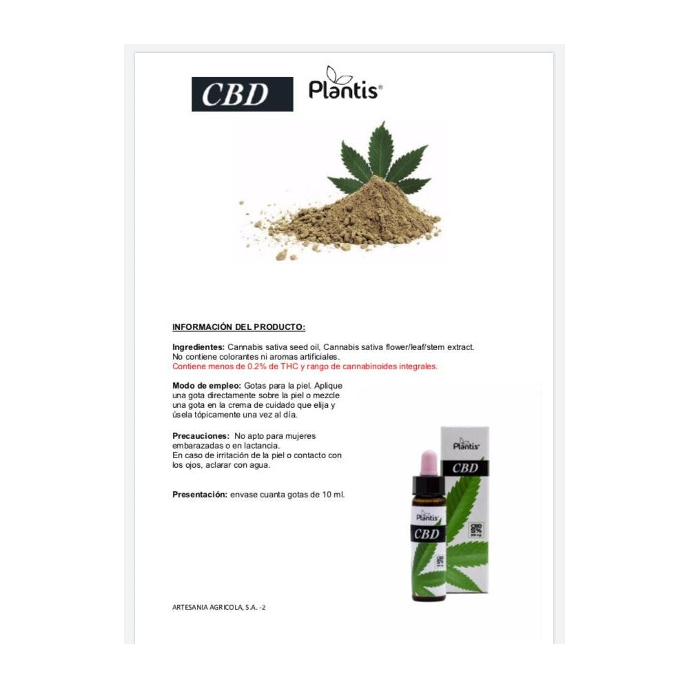 CBD gotas Cannabidiol Plantis 500 mg 10 ml