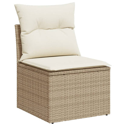 Set Sofás De Jardín 7 Piezas Y Cojines Ratán Sintético Beige / Vetonek_5