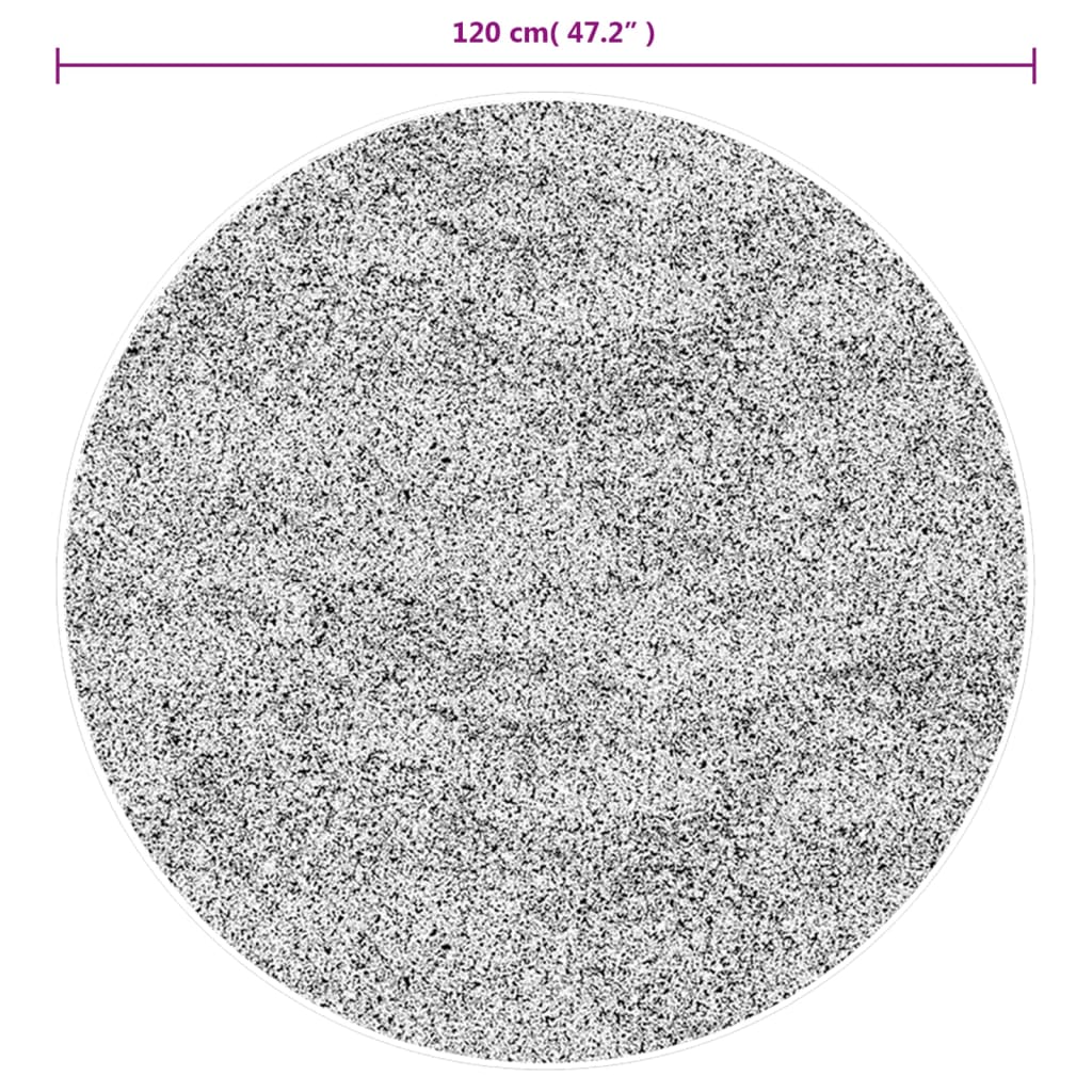 Alfombra Pelo Largo Aspecto Brillante Istan Beige Ø 120 Cm / Vetonek_3