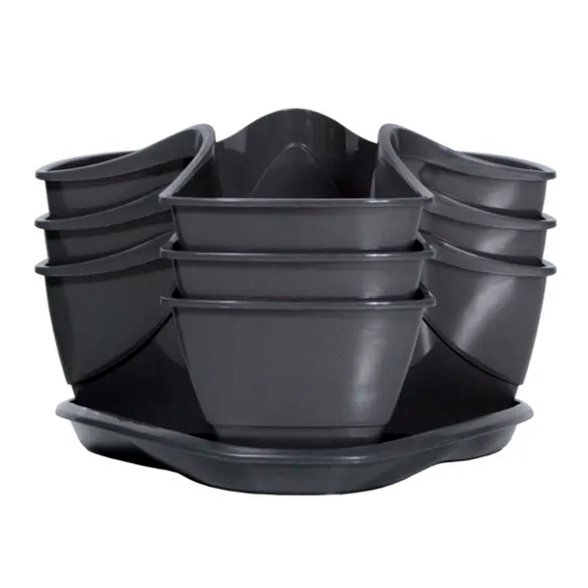 Jardín Vertical Colgante Coubi Herbal 9l., Dimensiones (mm) 295x295x880, Color Grafito