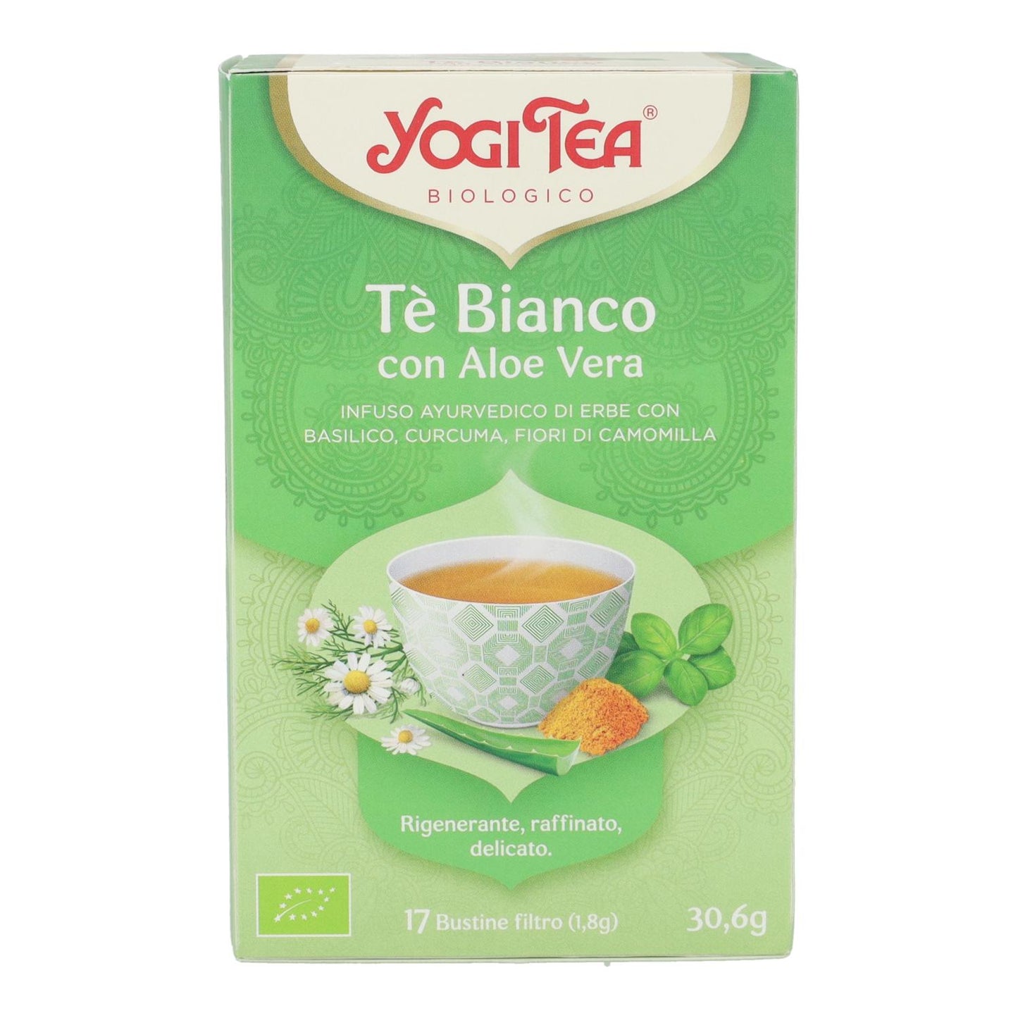 Chá branco biológico Yogi Tea com Aloé Vera, 17 saquetas