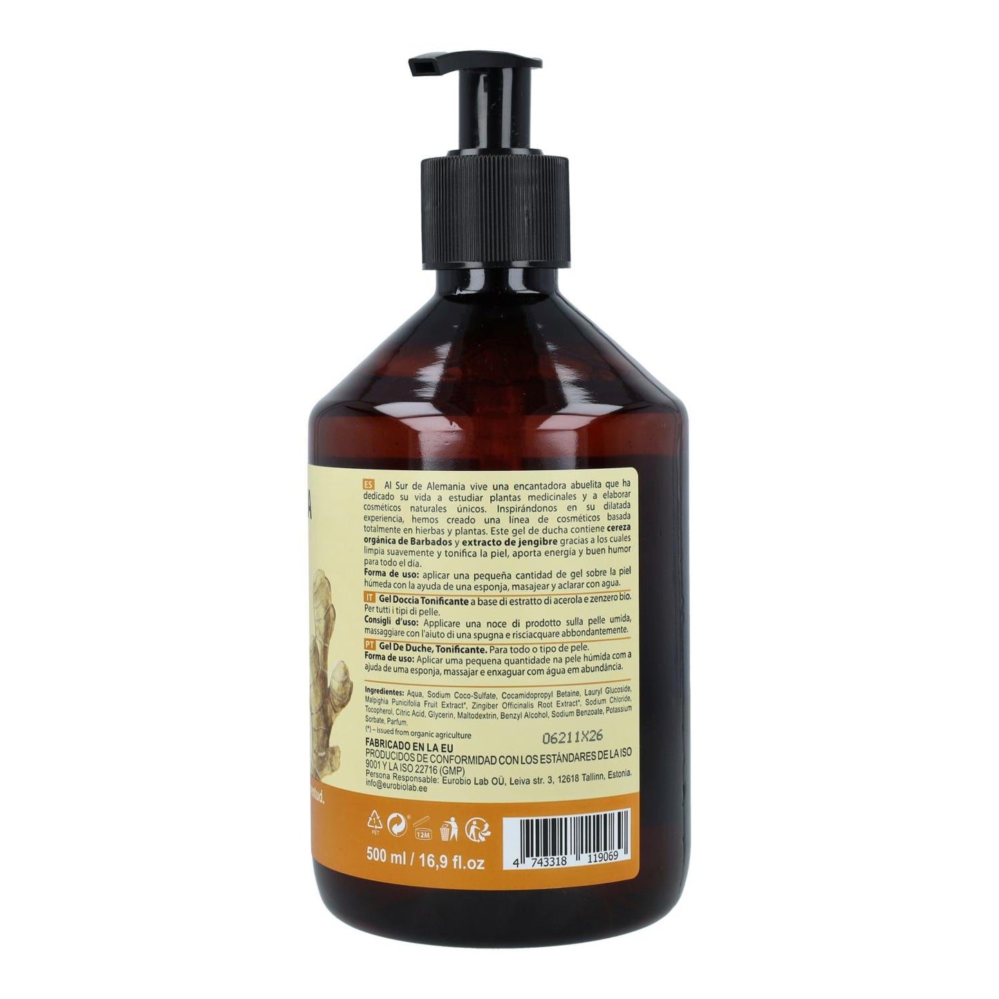 Embalagem de 2 Oma Gertrude Gel de Banho Energizante para todos os tipos de pele, 500 ml