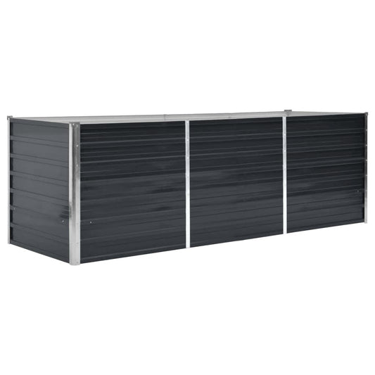Arriate De Acero Galvanizado Gris Antracita 240x80x77 Cm_0