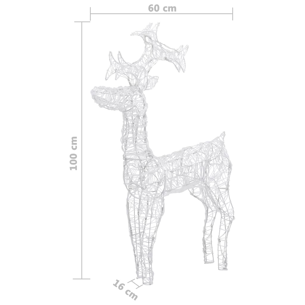 Vidaxl Reno De Navidad 90 Led Acrílico 60x16x100 Cm_2