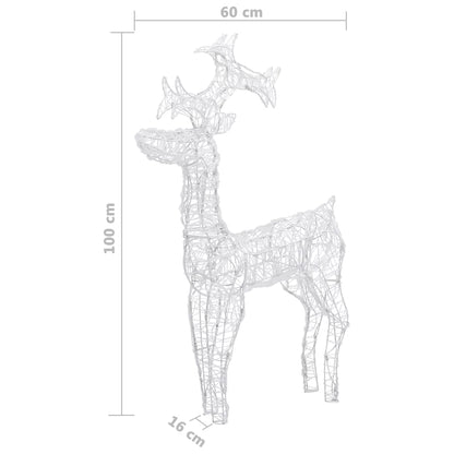 Vidaxl Reno De Navidad 90 Led Acrílico 60x16x100 Cm_2