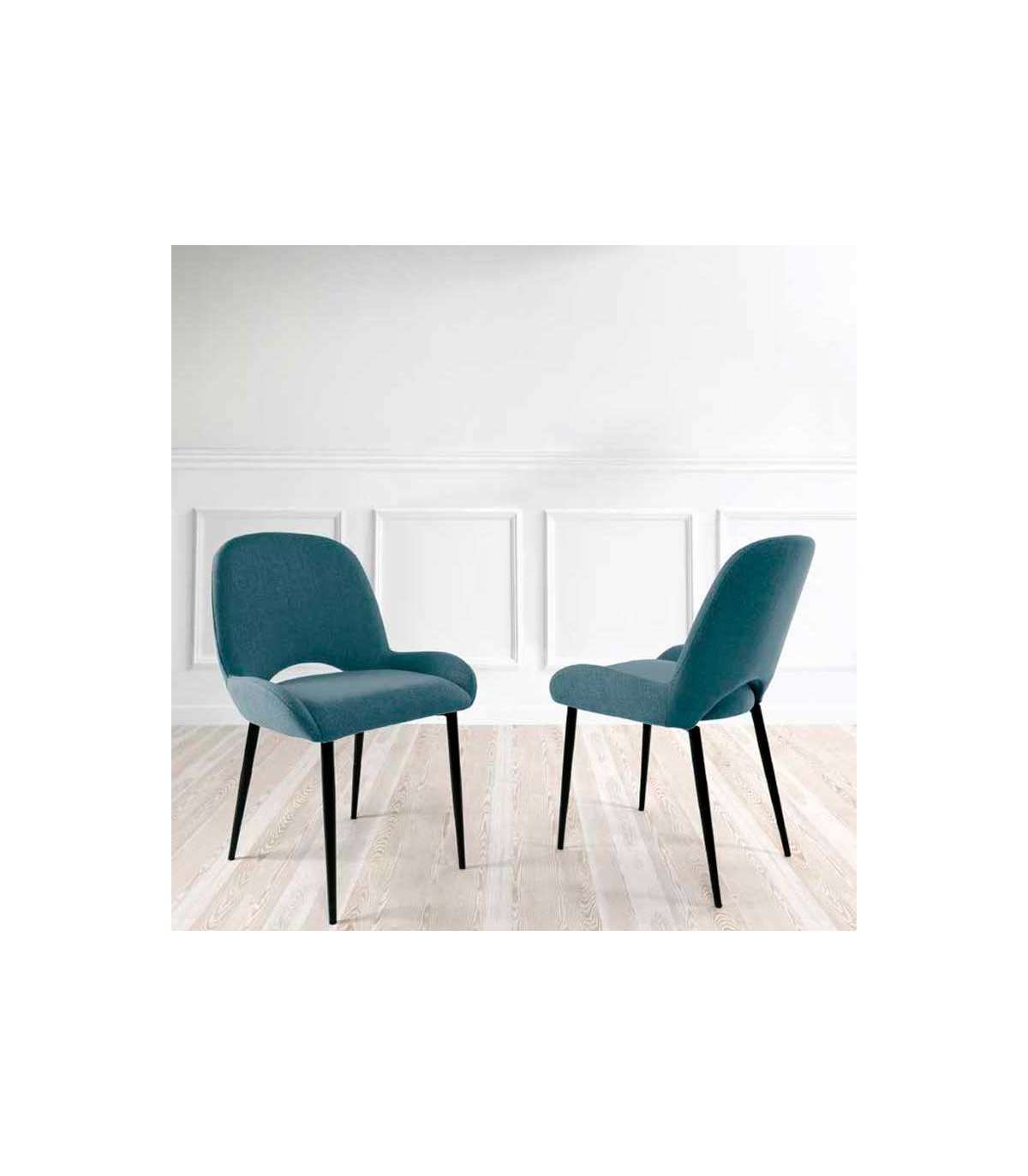 Pack De 2 Sillas Para Comedor Acabado Azul, 85 Cm(alto)54 Cm(ancho)61 Cm(largo)_0