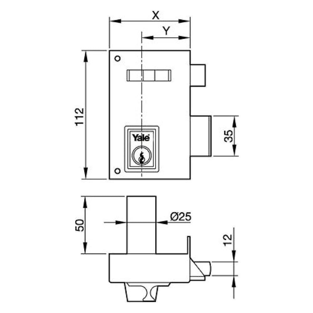 Cerradura Yale   56-a/hpr/60/ Derecha