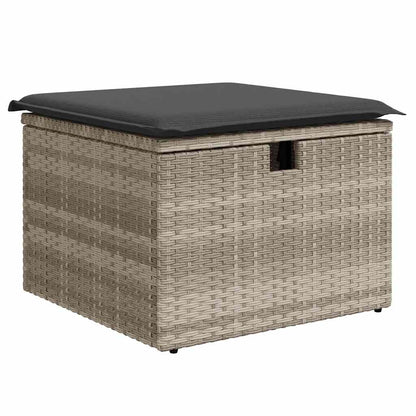 Set De Sofás De Jardín 6 Pzas Y Cojines Ratán Sintético Gris / Vetonek_5